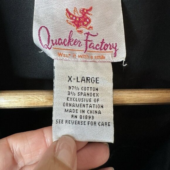 Quacker Factory Jacket Womens Sz XL Black Denim Jean Butterfly Rhinestones Gems - Picture 5 of 9